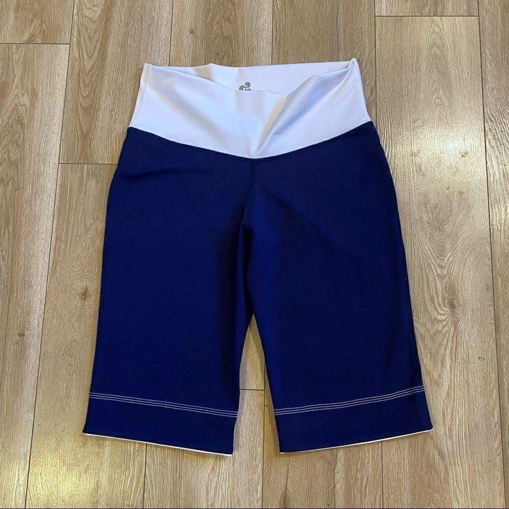 Triple Flip Navy Blue White Colorblock Athletic Shorts High Rise Size 5